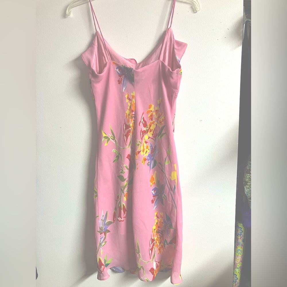 Rag Women’s Midi Dress, Size 9/10 (Junior), Pink/Floral, Spaghetti Straps